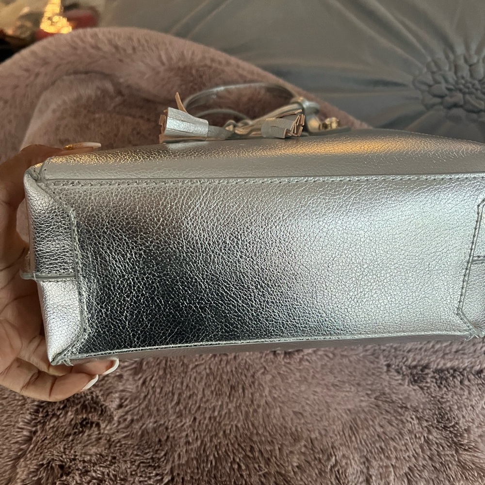 Sophia Webster Metallic Silver Butterfly Tote